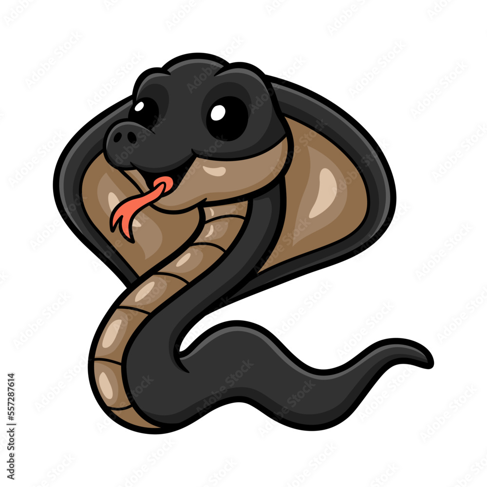 Cute javan spitting cobra cartoon Cute javan spitting cobra cartoon