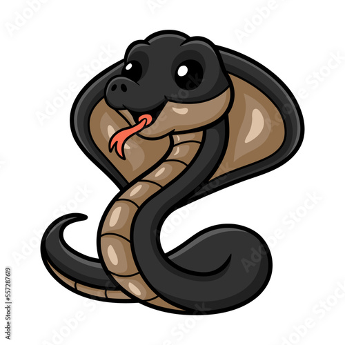 Cute javan spitting cobra cartoon