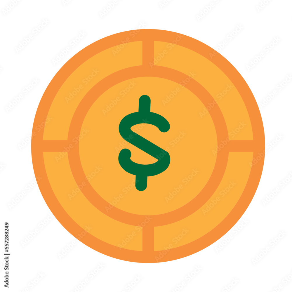 Obraz premium Coin Flat Icon
