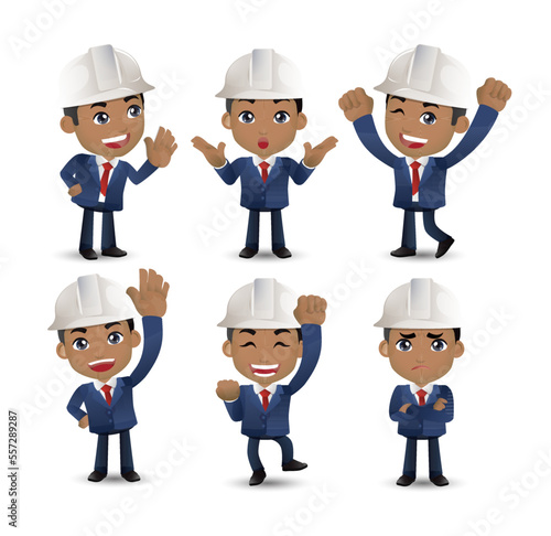 Engineer with different poses