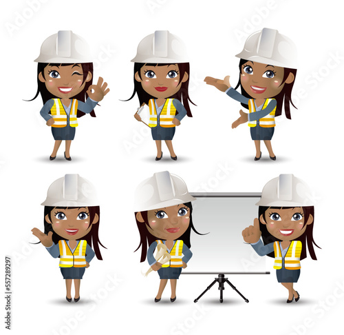 Engineer with different poses © Rafy Fane