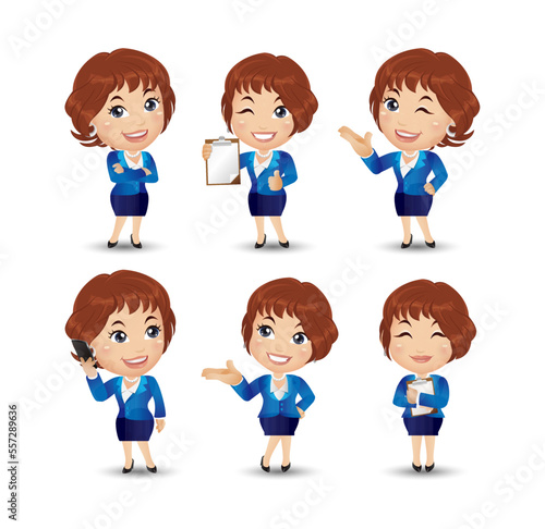 Women with different poses. vector
