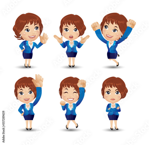 Women with different poses. vector