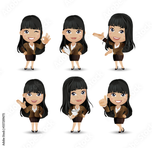 Women with different poses. vector