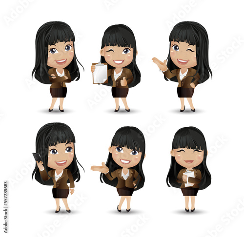 Women with different poses. vector
