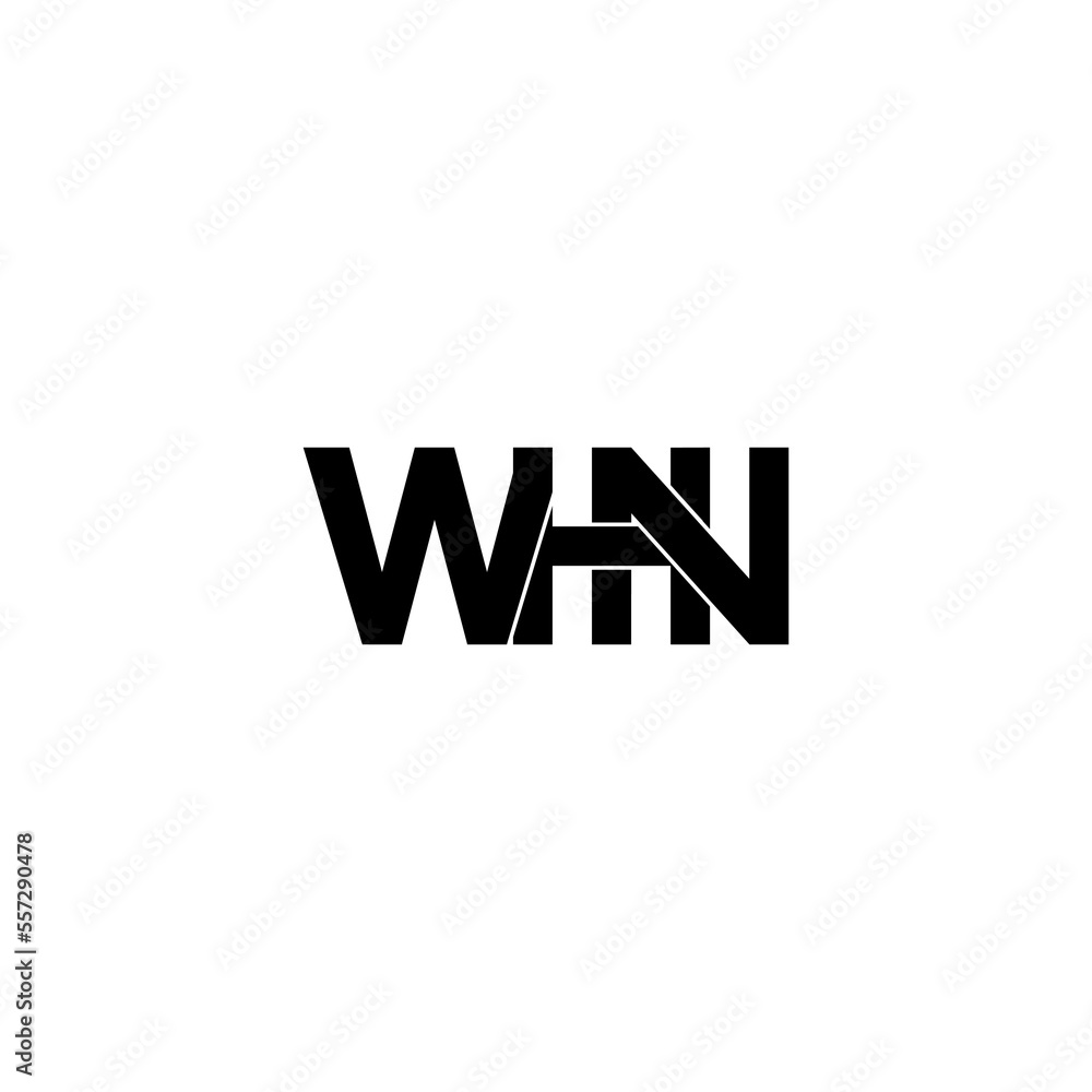 whn letter initial monogram logo design