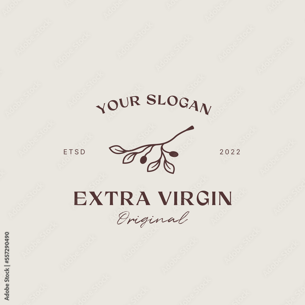 olive oil logo design, Extra virgin olive oil symbol with typography