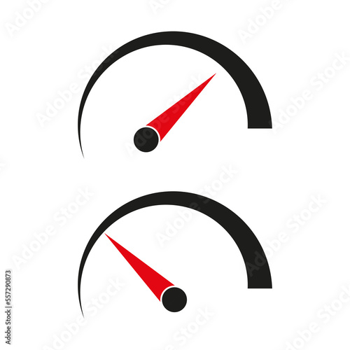 speedometers red arrow. Speed dial indicator. illustration. stock image.