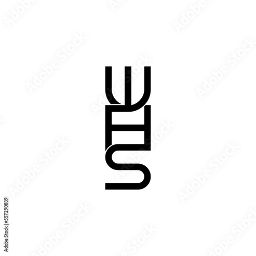 whs letter initial monogram logo design