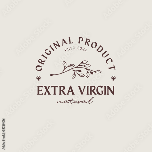 olive oil logo design, Extra virgin olive oil symbol with typography
