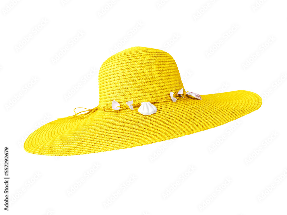 Women's hats, isolated on white background, women's beach hats, colorful hats. Women's hats, isolated on white background, women's beach hats, colorful hats.