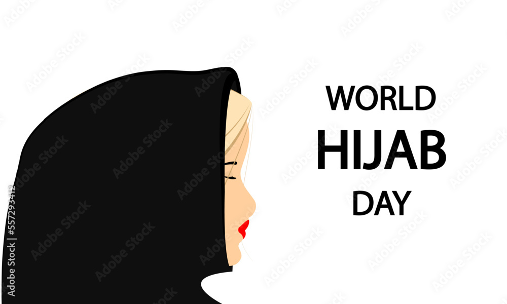 World hijab day girl, vector art illustration.