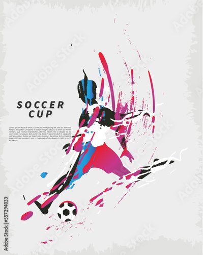 Layout world championship soccer cup template poster design for sport event