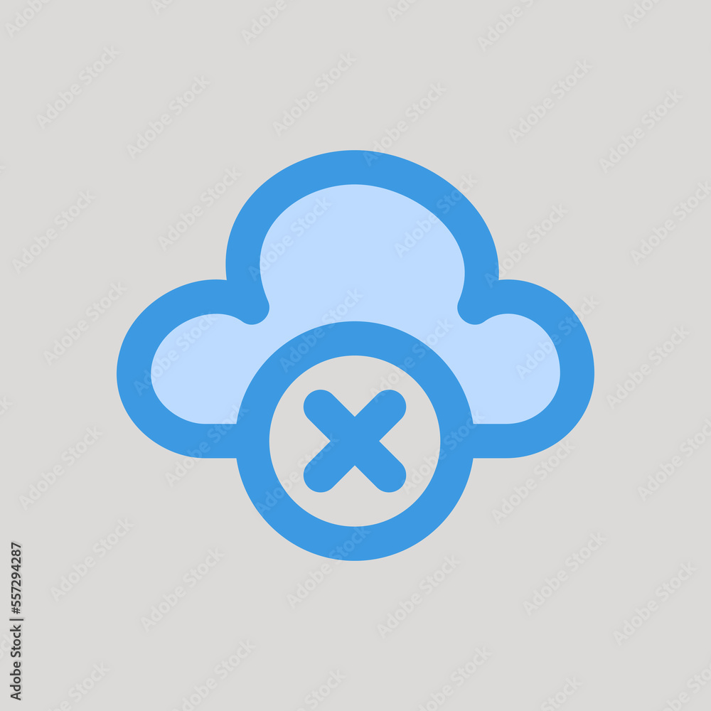 Cloud offlline icon in blue style about user interface, use for website mobile app presentation Cloud offlline icon in blue style about user interface, use for website mobile app presentation