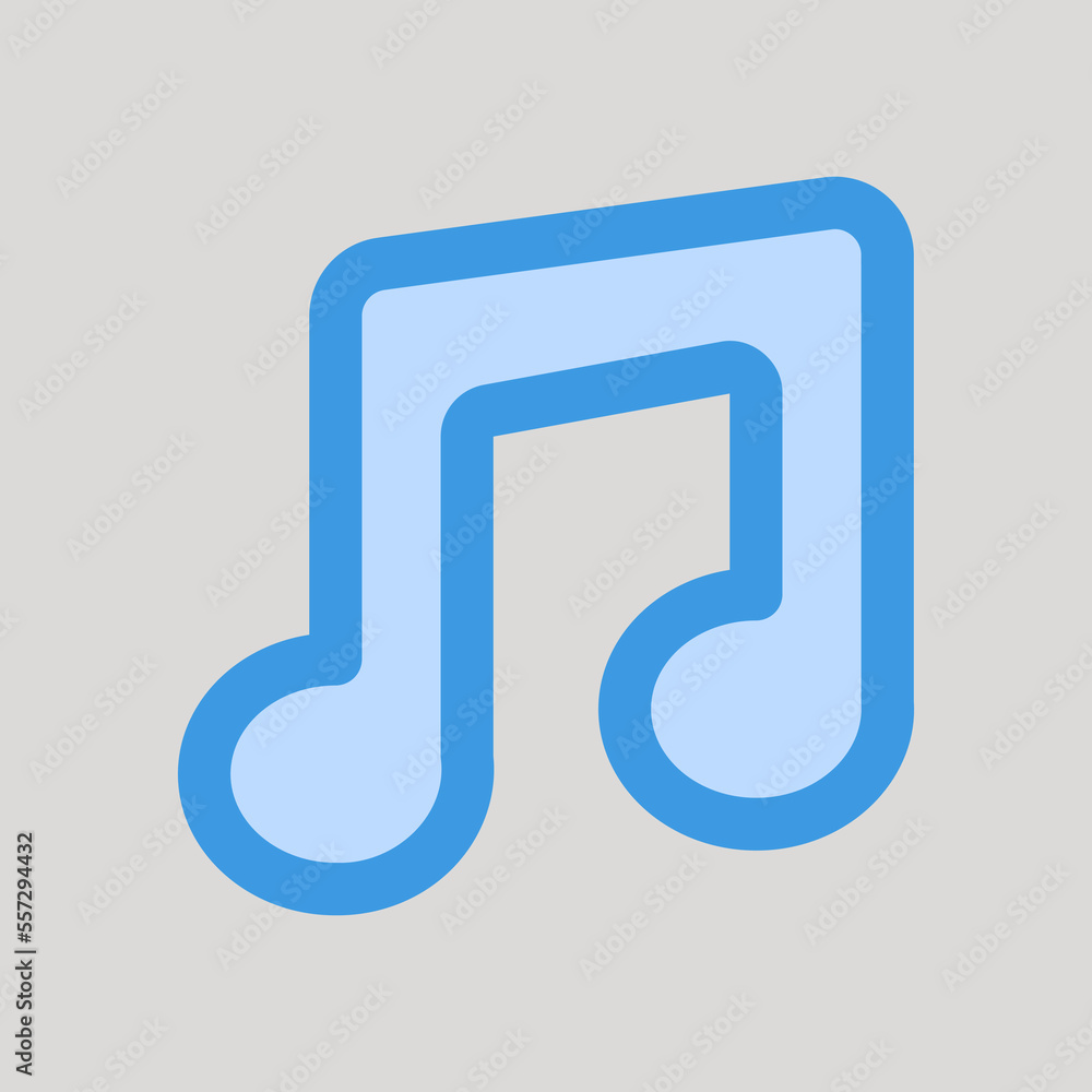 Music icon in blue style about user interface, use for website mobile app presentation Music icon in blue style about user interface, use for website mobile app presentation