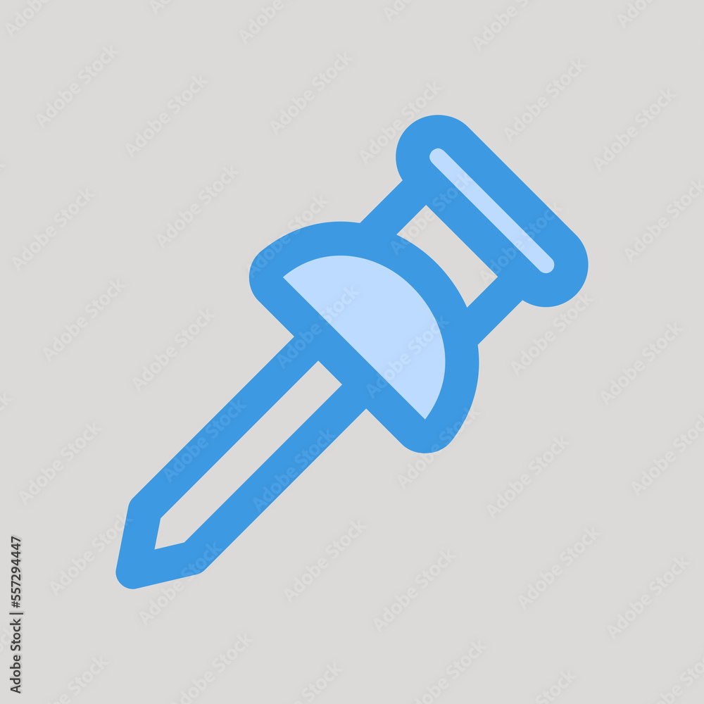 Pushpin icon in blue style about user interface, use for website mobile app presentation Pushpin icon in blue style about user interface, use for website mobile app presentation