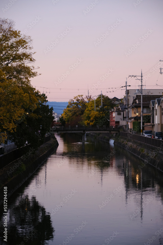 sunset over the river1