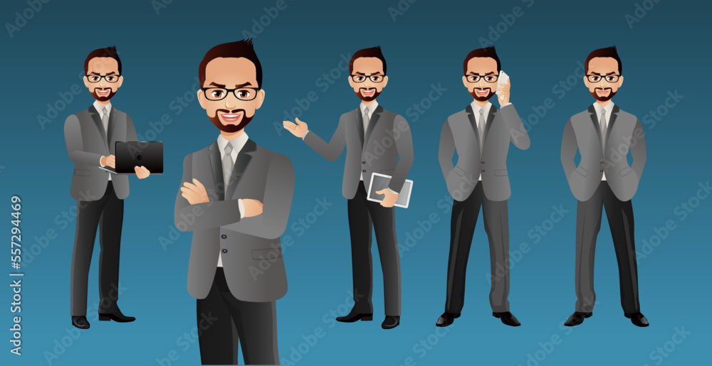 Elegant business people with different poses. vector Elegant business people with different poses. vector