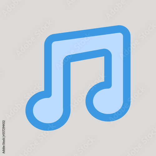 Music icon in blue style about user interface, use for website mobile app presentation