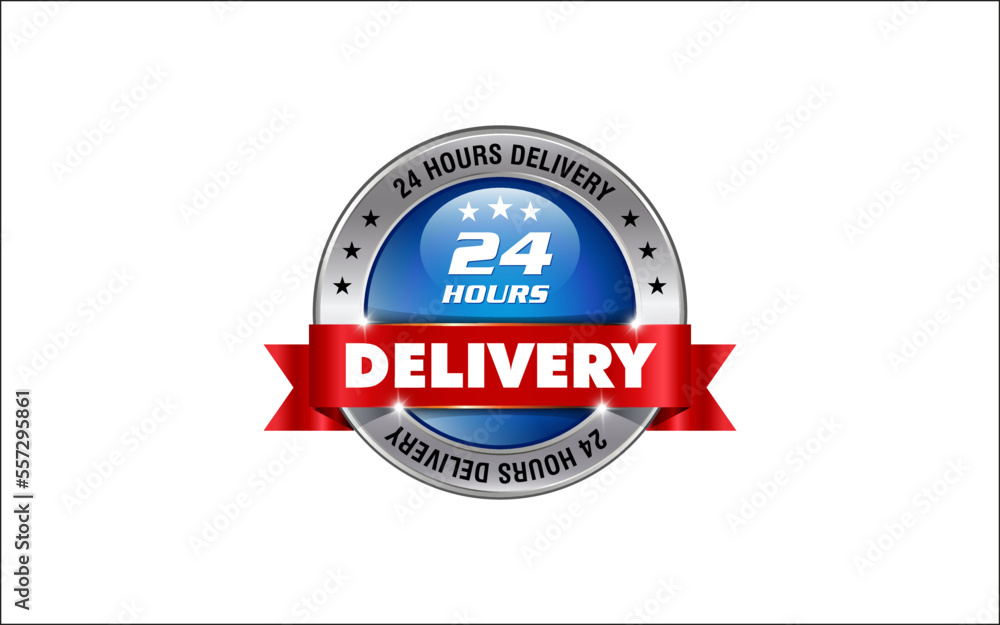 Illustration graphic vector of twenty four hour delivery icon shows time. 24 hours icon design template