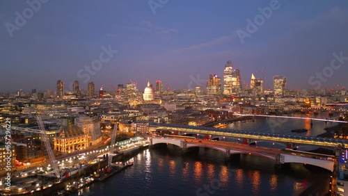 City of London in the evening - aerial view - travel photography photo