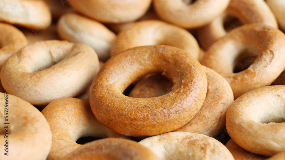 Tasty dry bagels (sushki) as background, closeup Tasty dry bagels (sushki) as background, closeup