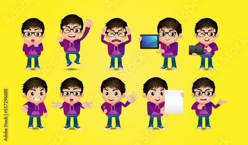 people with different poses. vector