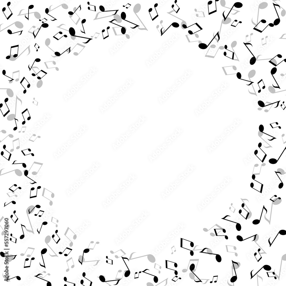 Frame of music notes on white background Frame of music notes on white background