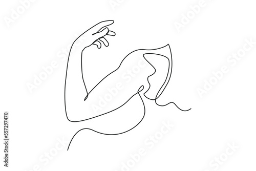 Single one line drawing shoulder organ. Human organ concept. Continuous line draw design graphic vector illustration.