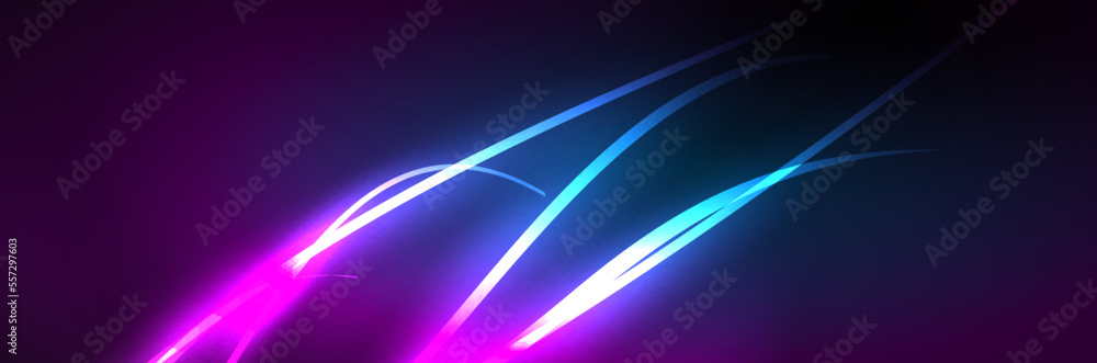 Blue neon glowing lines, magic energy space light concept, abstract  background wallpaper design Stock Vector | Adobe Stock