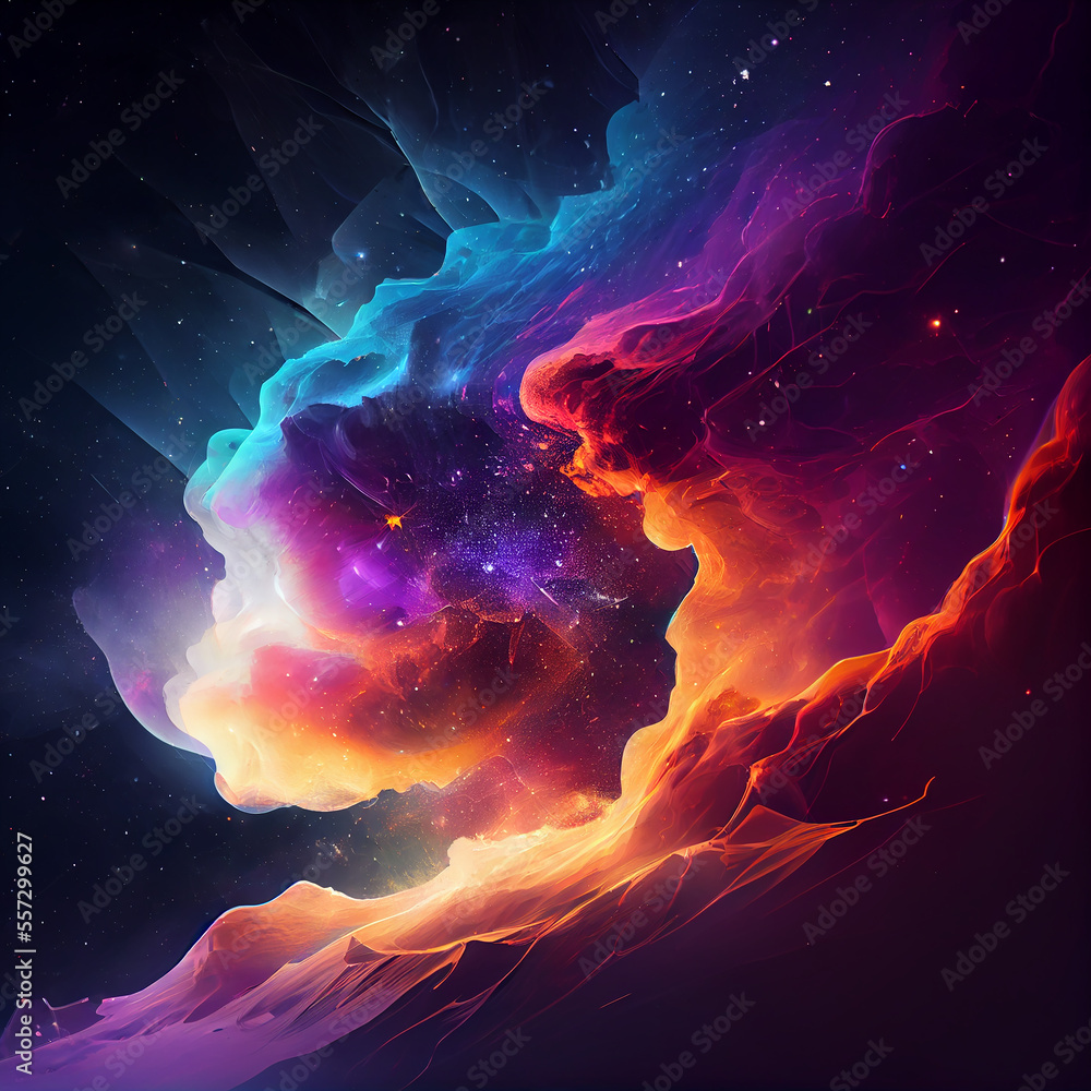 Obraz premium Space and colorful clouds