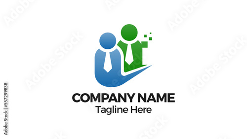 People logo. Human vector logo template. fit for business, community, teamwork, social, and non-profit logo. © hartgraphic