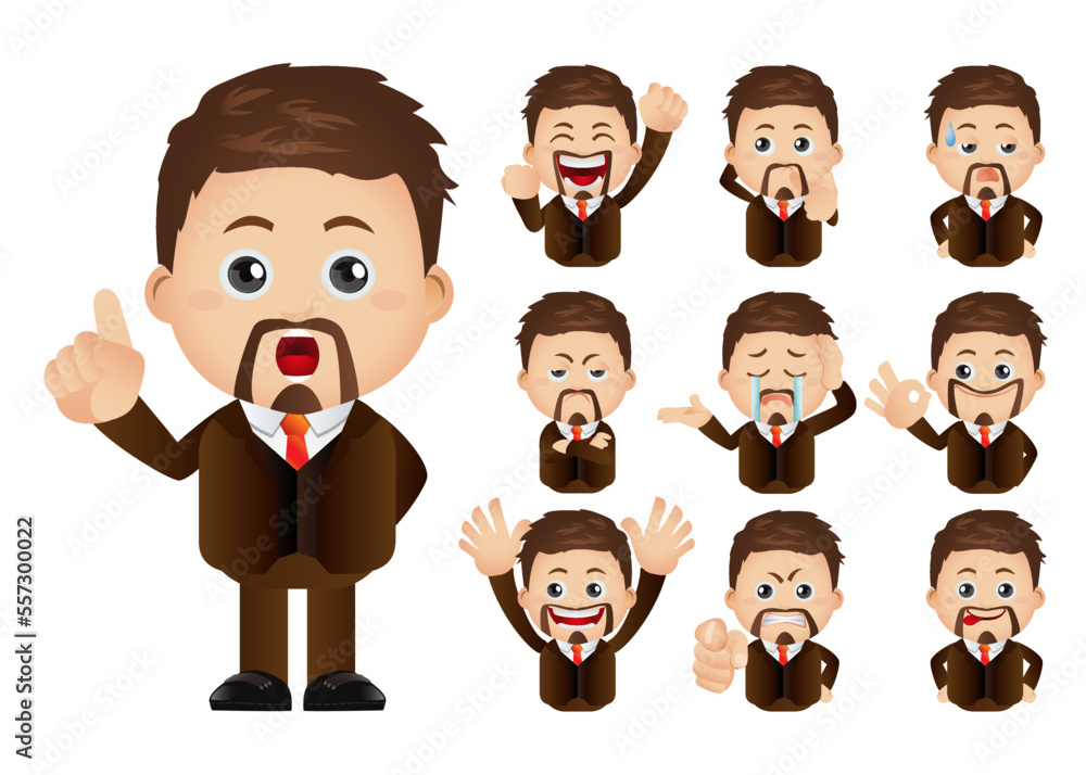 Cute Set - Set of business people Cute Set - Set of business people