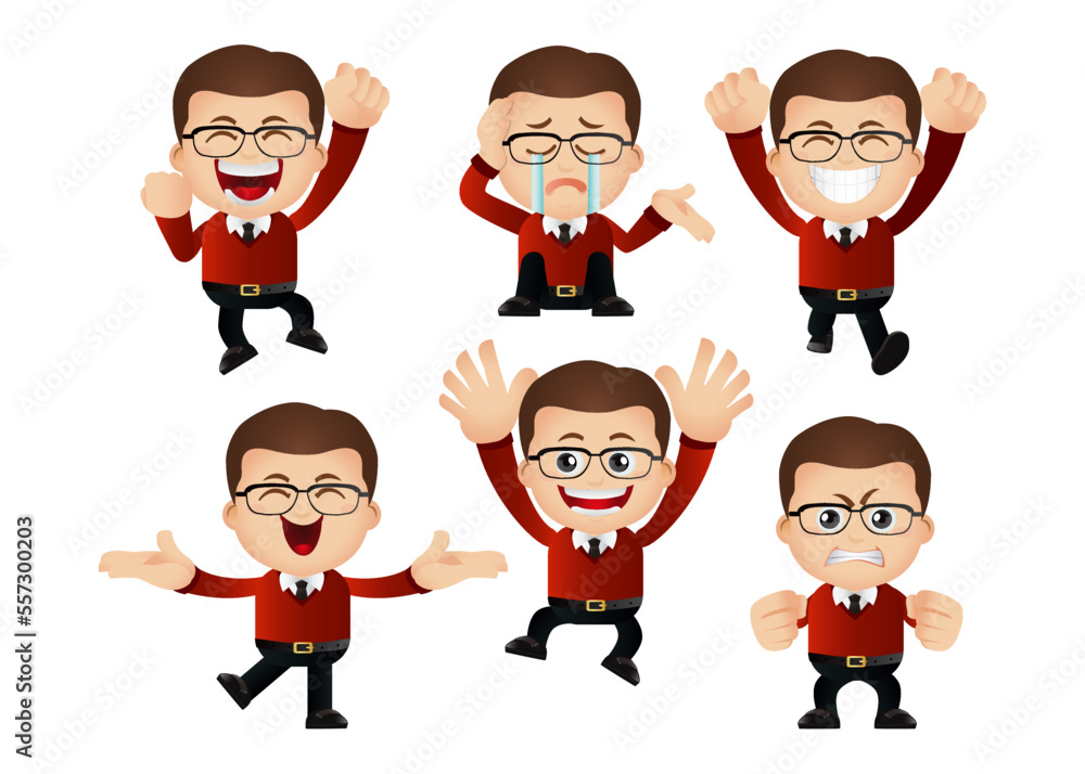 Cute Set - Set of business people Cute Set - Set of business people