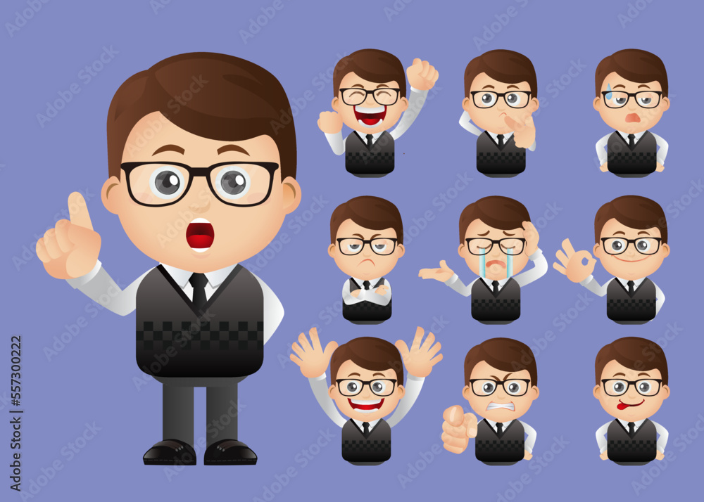 Cute Set - Set of business people Cute Set - Set of business people