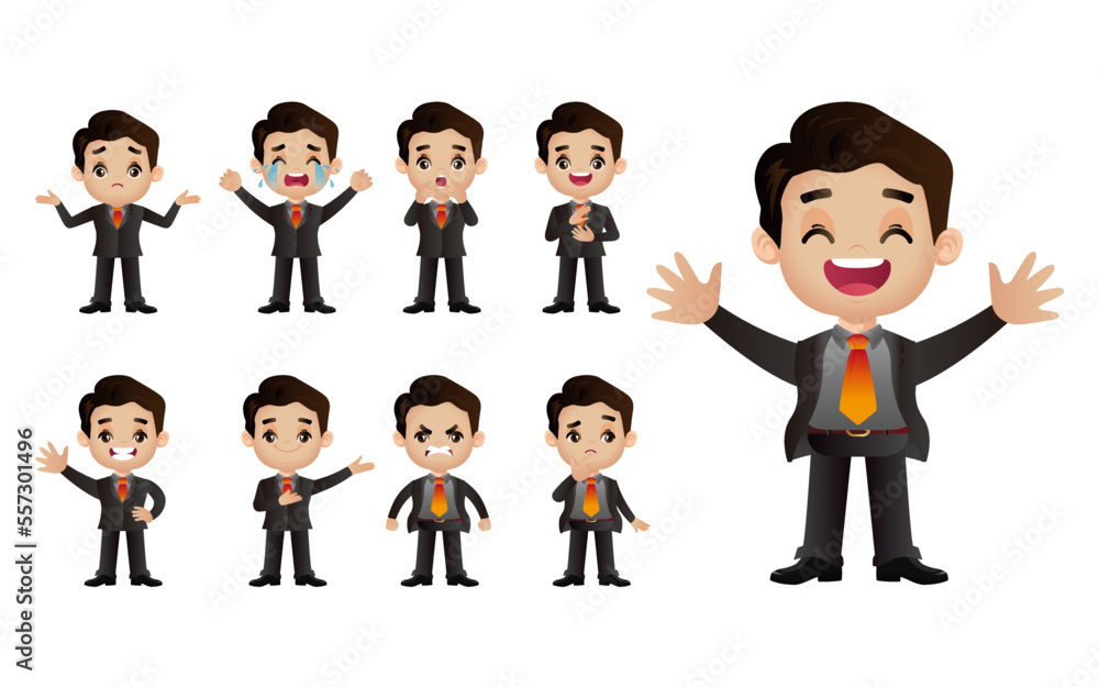 Cute Set - Set of business people with different emotion Cute Set - Set of business people with different emotion