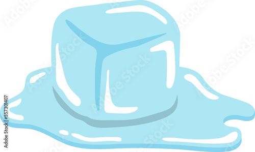 Comic cartoon vector of ice cubes, cold transparent freeze melting photo