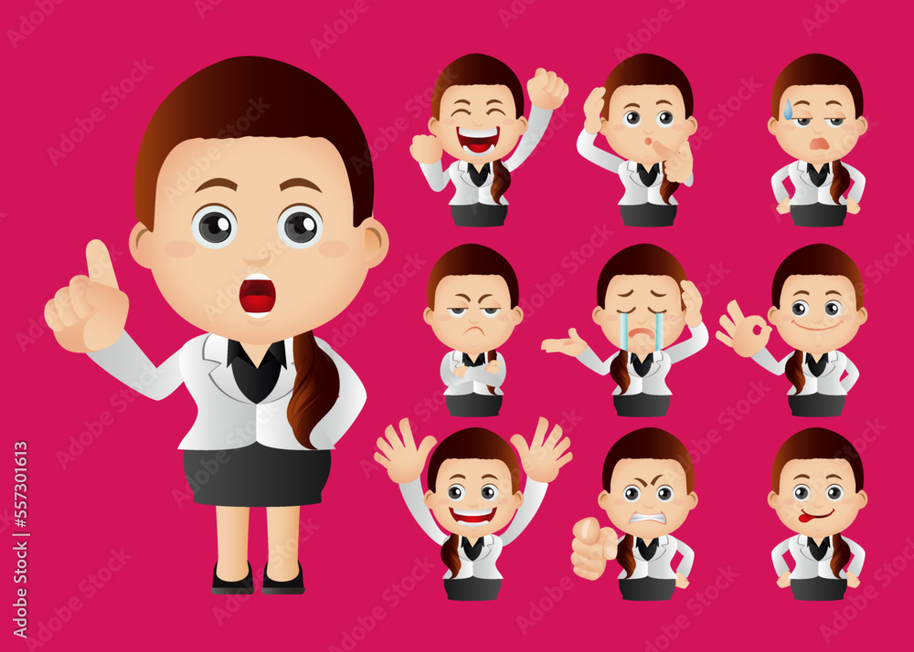 Cute Set - Set of business people Cute Set - Set of business people