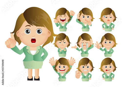 Cute Set - Set of business people 