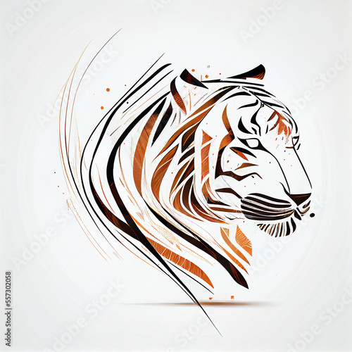 line art tiger logo emblem ai art