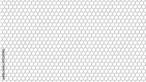 Abstract background of points and lines. Hexagon cyber structure. Big data stream. Black honeycomb on a white background. Isometric geometry. 3D Vector illustration