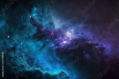 Blue starry color star dust blue texture abstract galaxy infinite future dark deep light galaxy space background universe magic sky nebula night purple. Generative AI