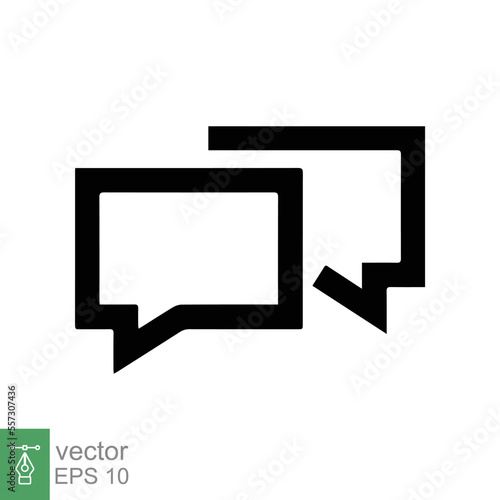 Talk bubble speech icon. Simple outline style. Blank empty bubbles, chat on line symbol template, communication concept. Vector illustration design isolated on white background. EPS 10.