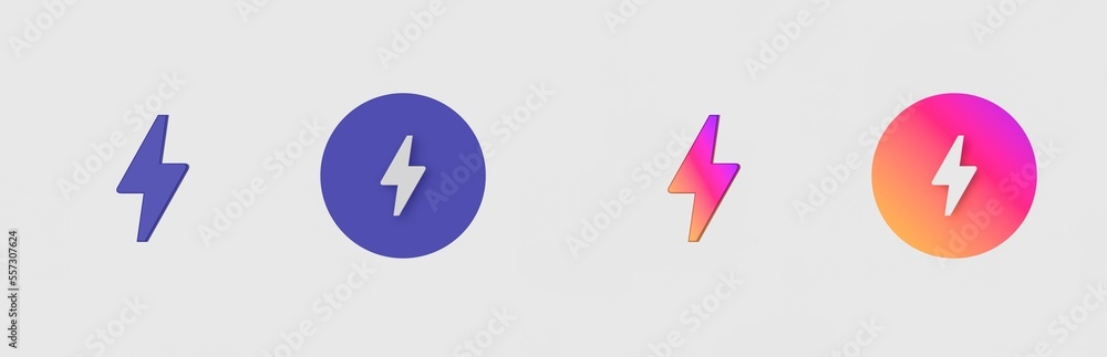 Flash, Bolt isolated on background, sign, icon, symbol, 3d rendering. Flash, Bolt isolated on background, sign, icon, symbol, 3d rendering.