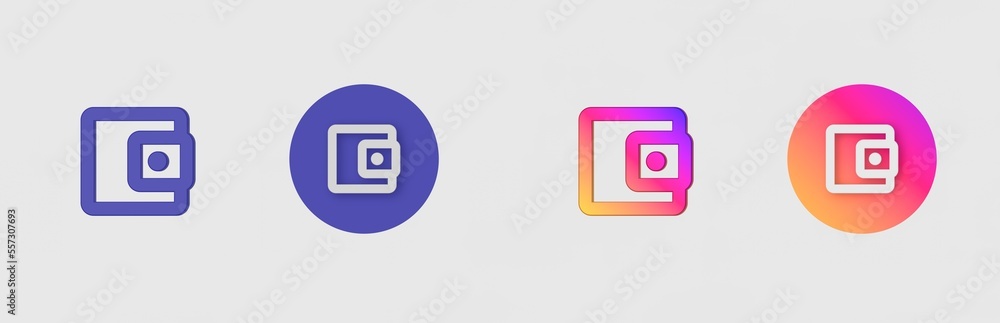 Wallet isolated on background, sign, icon, symbol, 3d rendering. Wallet isolated on background, sign, icon, symbol, 3d rendering.