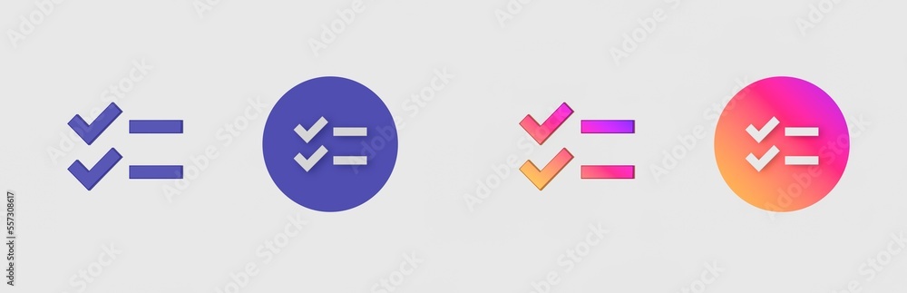 List, Number, Checklist isolated on background, sign, icon, symbol, 3d rendering. List, Number, Checklist isolated on background, sign, icon, symbol, 3d rendering.
