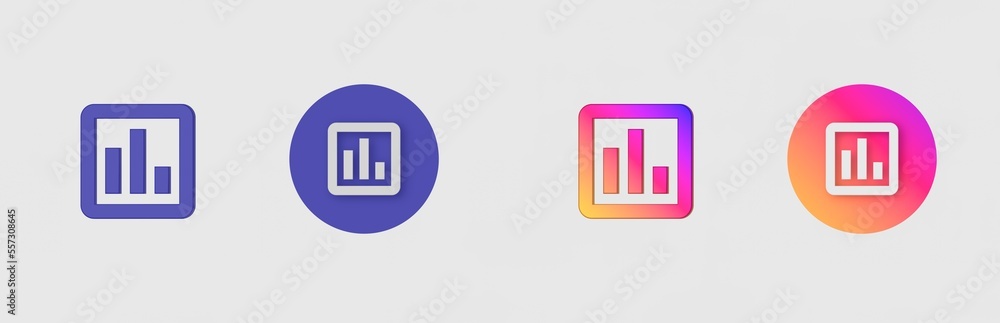 Chart, Report, Statistic, Bar isolated on background, sign, icon, symbol, 3d rendering. Chart, Report, Statistic, Bar isolated on background, sign, icon, symbol, 3d rendering.