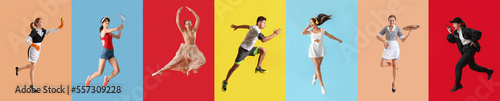 Collection of jumping young...