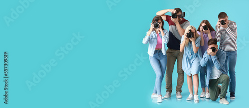 Group of young photographer...
