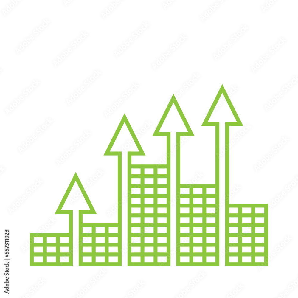 urban building trend chart icon urban building trend chart icon